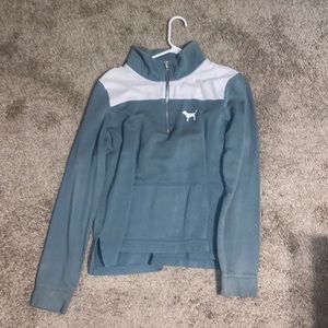 victoria secret pink half zip sweatshirt.